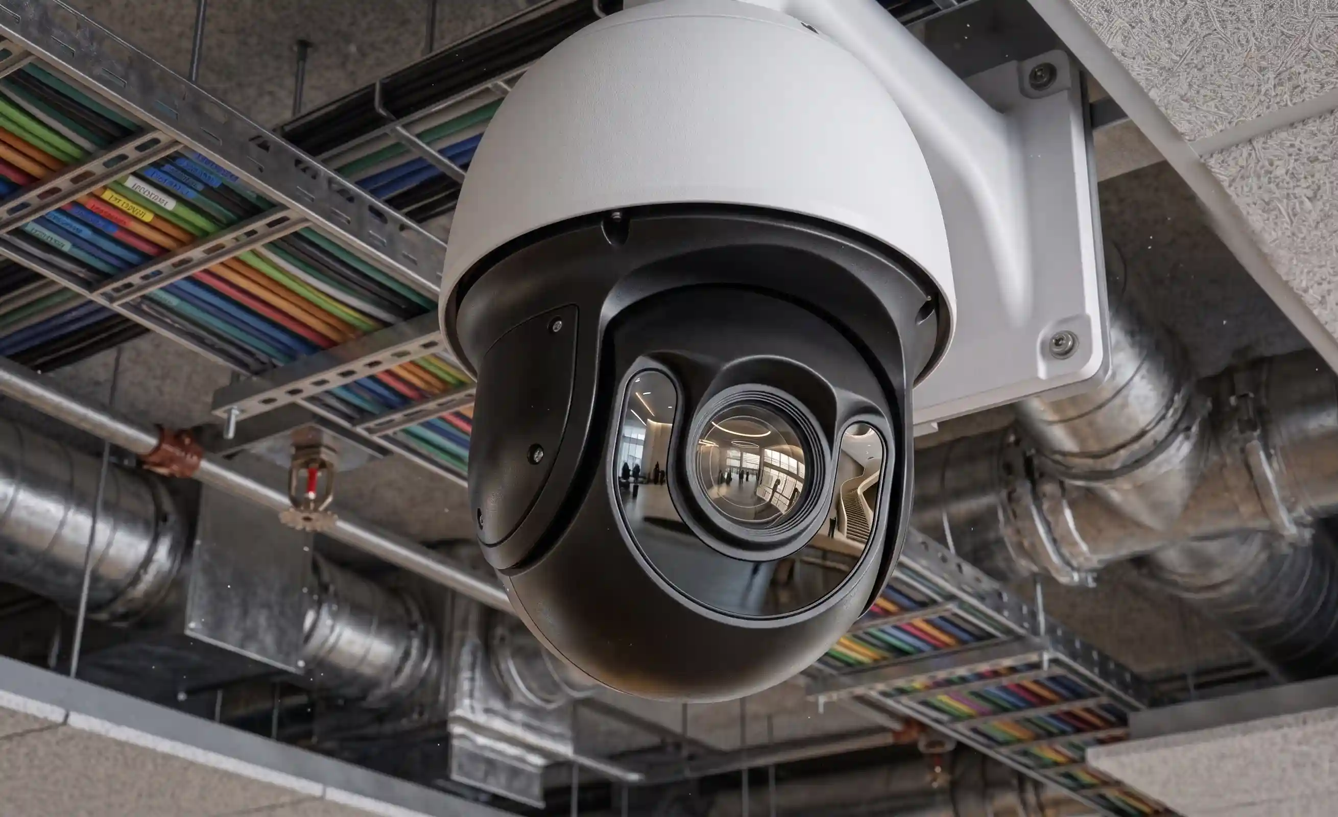 Equipo de seguridad configurando cámaras CCTV en Bogotá